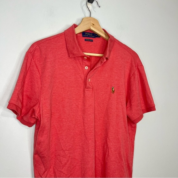 Polo Ralph Lauren Heathered Red Custom Slim Polo Medium - Picture 5 of 7